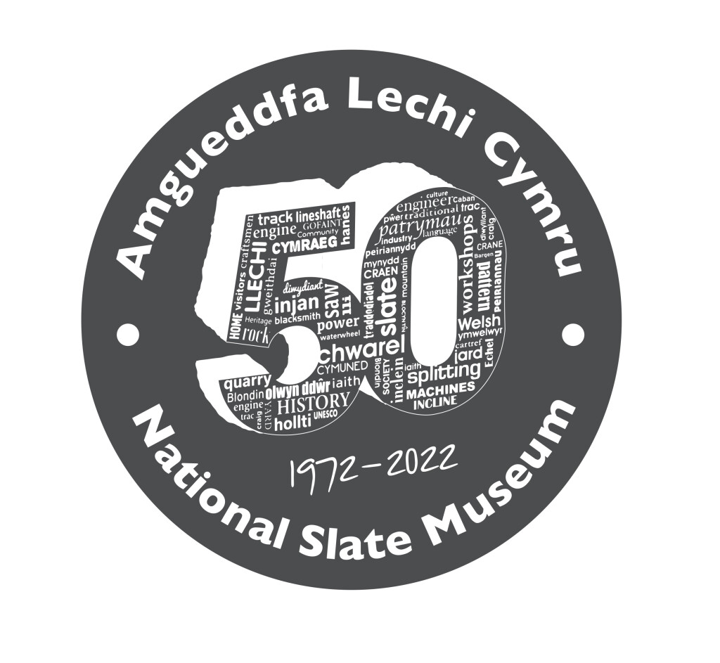 National Slate Museum's 50th birthday logo