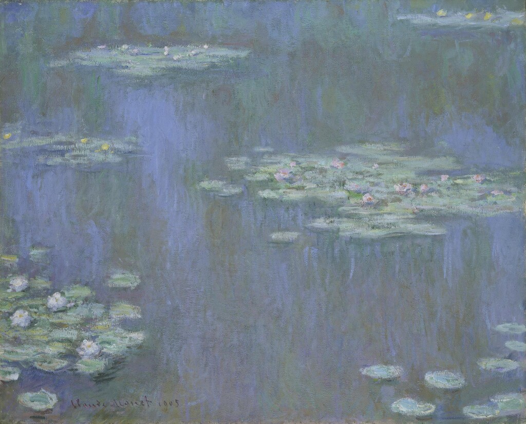 Oil painting of waterlilies by Claude Monet
