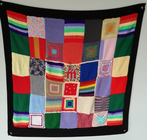 A patchwork blanket, part of the Exhibition of Hope