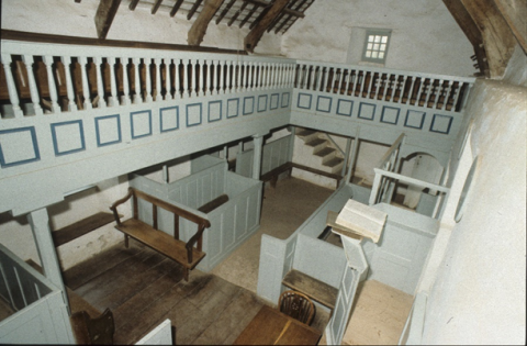 Inside of Penrhiw Chapel at St. Fagans National Museum of History