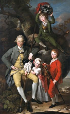 Henry Knight of Tythegston (1738-1772) with his three children