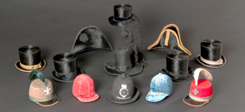 collection of 13 different miniature hats