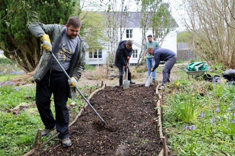 Volunteers at The Secret Garden, St Fagans.