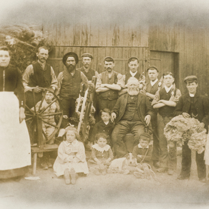 Group of wool mill workers from Carmarthen 