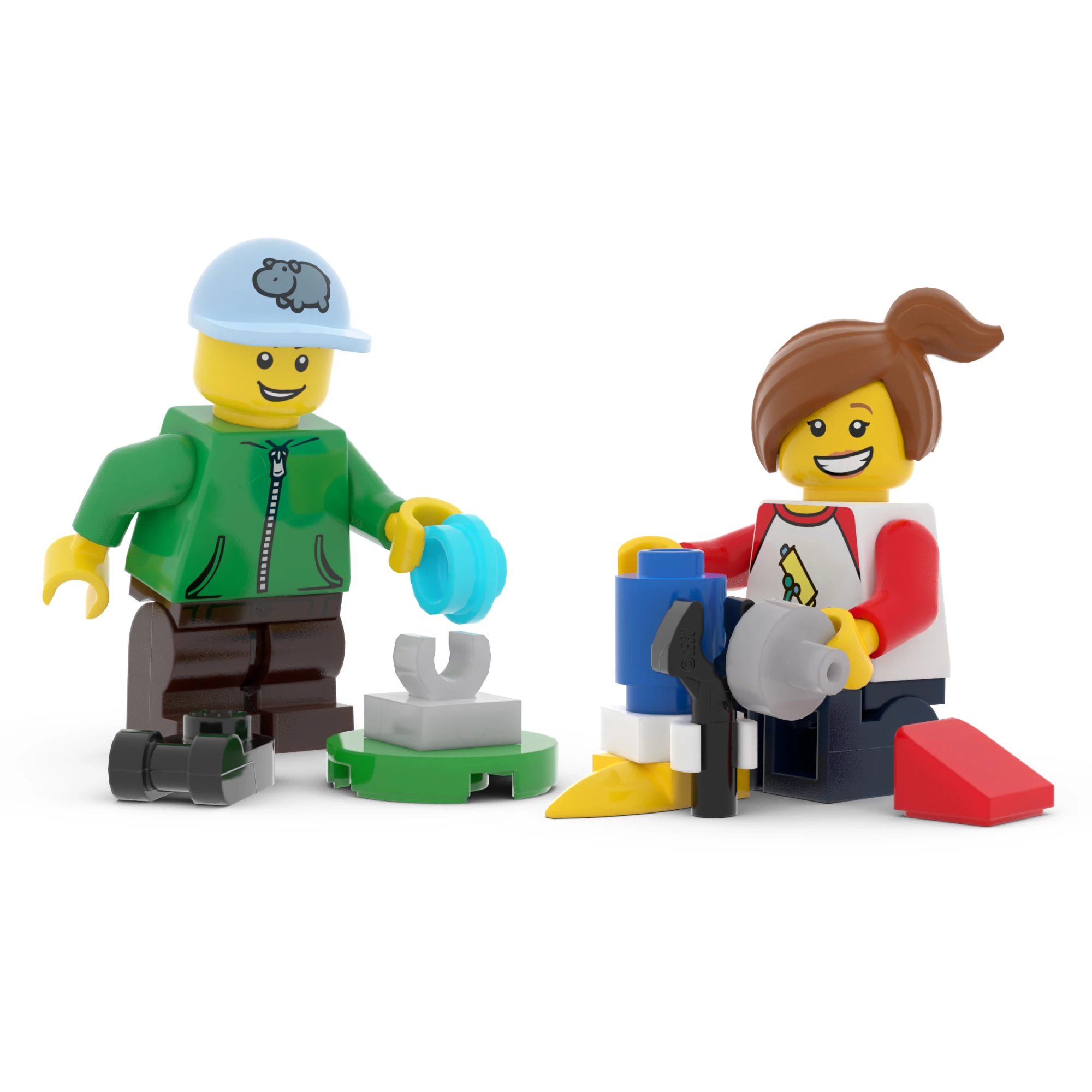 Two LEGO minifigures