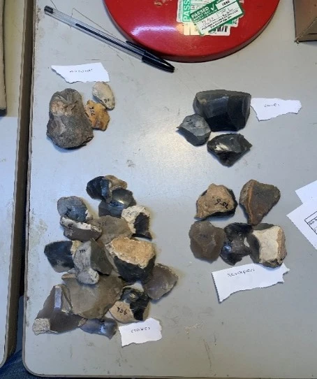 A collection of prehistoric tools