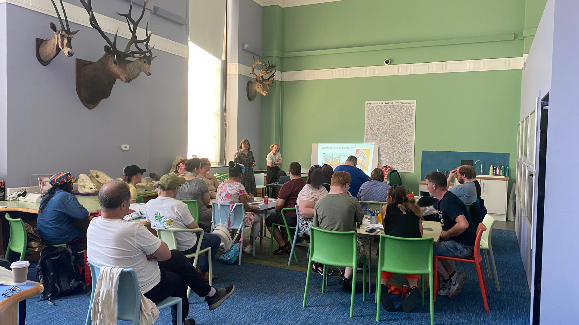 Group participating in Pride workshop.