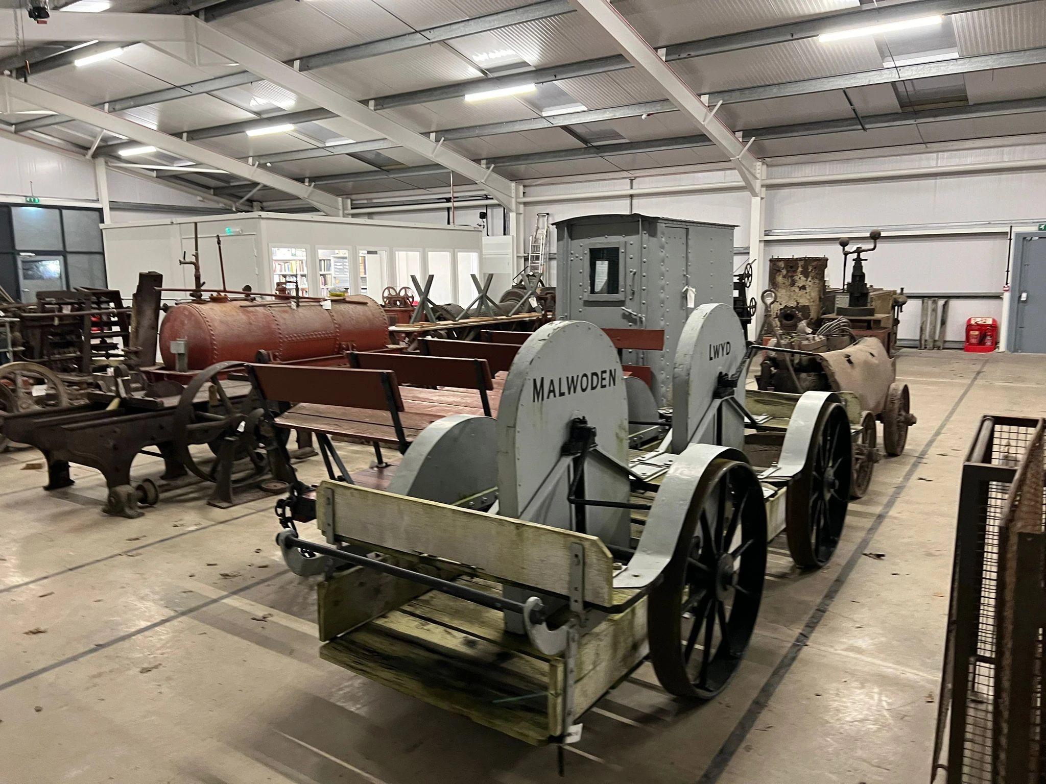 Warehouse style building full of objects