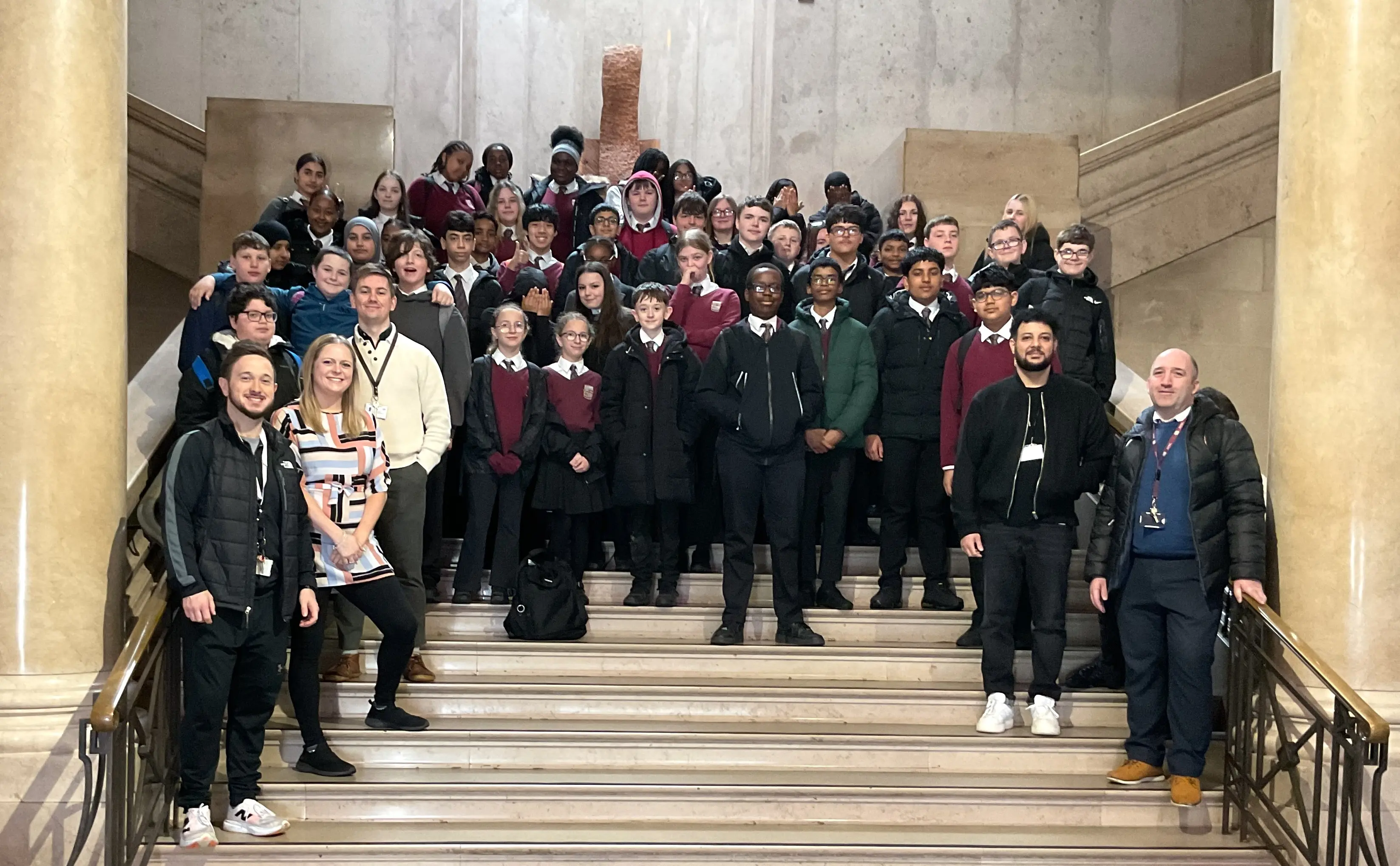 Pupils from Cardiff West Community High School enjoying their trip to the museum
