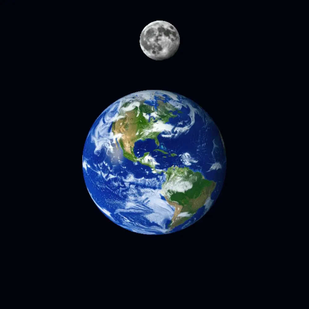 The earth and the moon