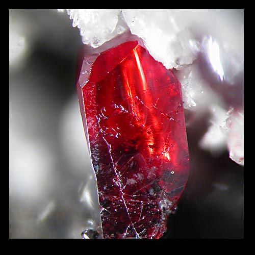Gemmy red proustite crystal