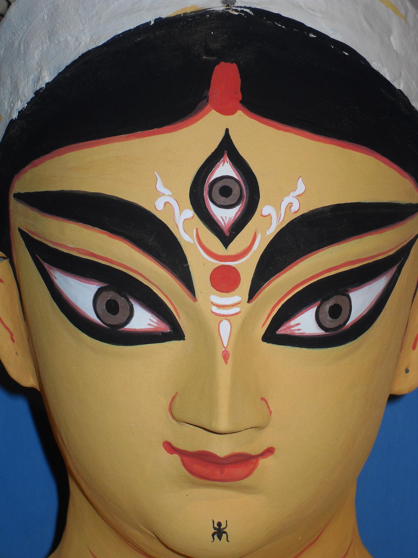 The Goddess Durga after the painting of the eye ceremony