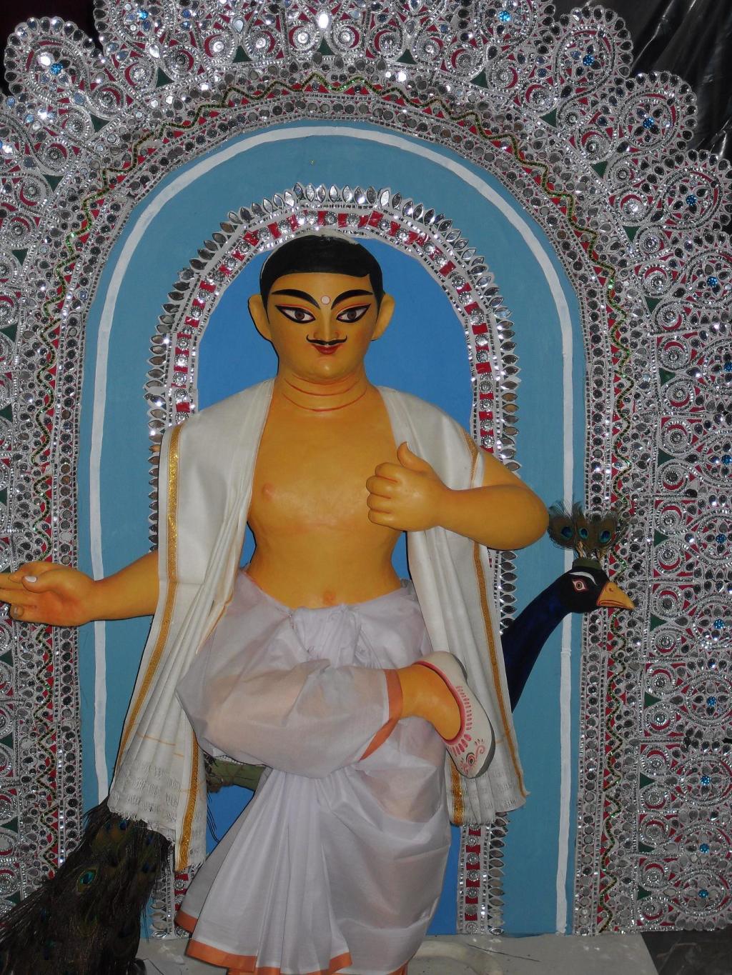 Kartikeya sitting on a peacock