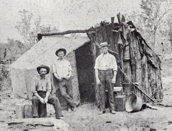 John Davies of Talsarnau, Gwynedd, with his brother and friend seeking gold during the Australian Gold Rush