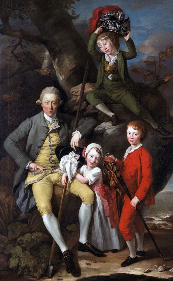 Henry Knight of Tythegston (1738–1772) with his three children, Johann Zoffany