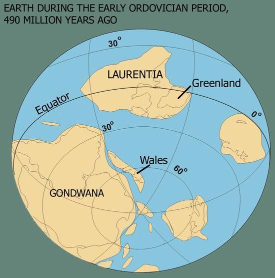 Earth during the early Ordovician Period, 490 million years ago
