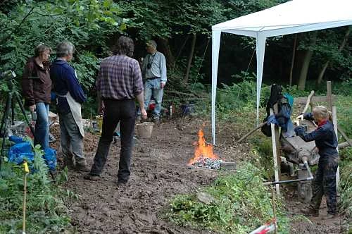 Preparing the bell casting