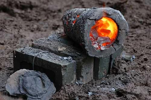 Inside a bell casting