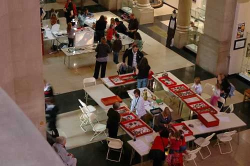 Pottery sorting in the main hall