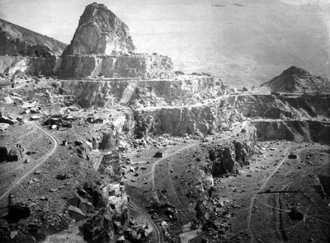 Black and white photograph of Dinorwig Quarry