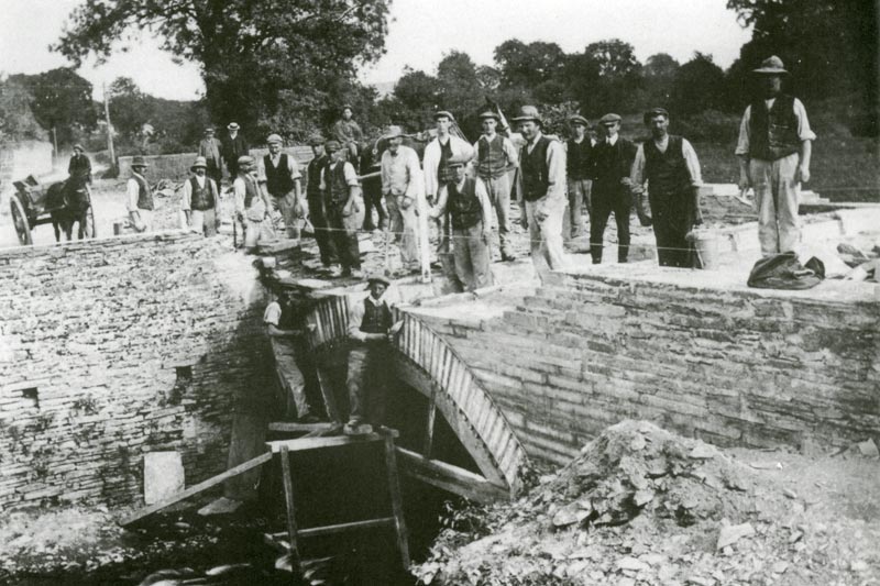 Repairing the bridge at Glanarberth in 1912